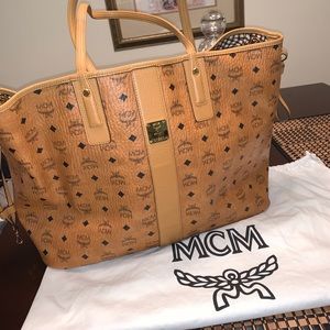 MCM Large reversible tote with clutch.